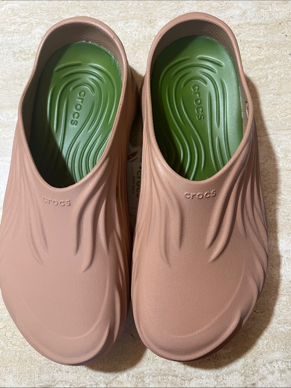 CROCS Unisex Slip-On Mules with  Green Insole